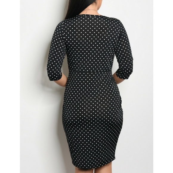 Black Polka Dot Plus Size Dress {Made in USA} - Picture 3 of 3